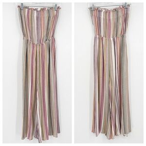 Cotton Candy LA Multicolor Striped Strapless Jumpsuit Size S Gauze